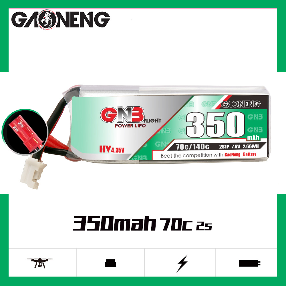 GAONENG GNB 2S 7.6V 350mAh 70C - Drone Battery Lipo 评论和价格